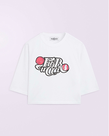 Unisex Lollipop Logo Crop T-Shirt White