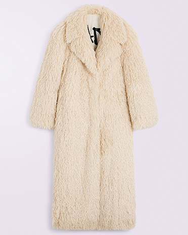 Unisex Faux Fur Coat Cream