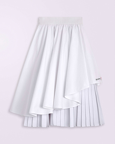 Embroidered Midi Skirt White