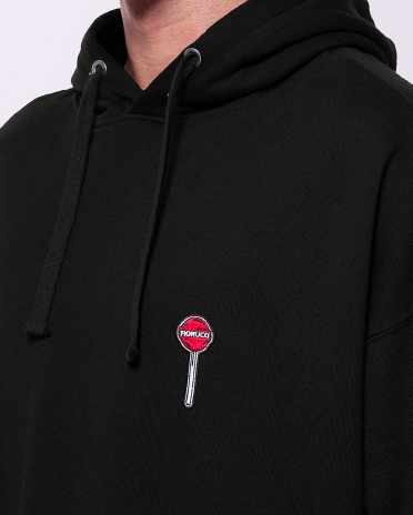 Lollipop Patch Hoodie Black