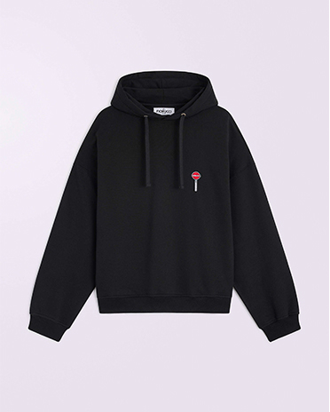 Lollipop Patch Hoodie Black