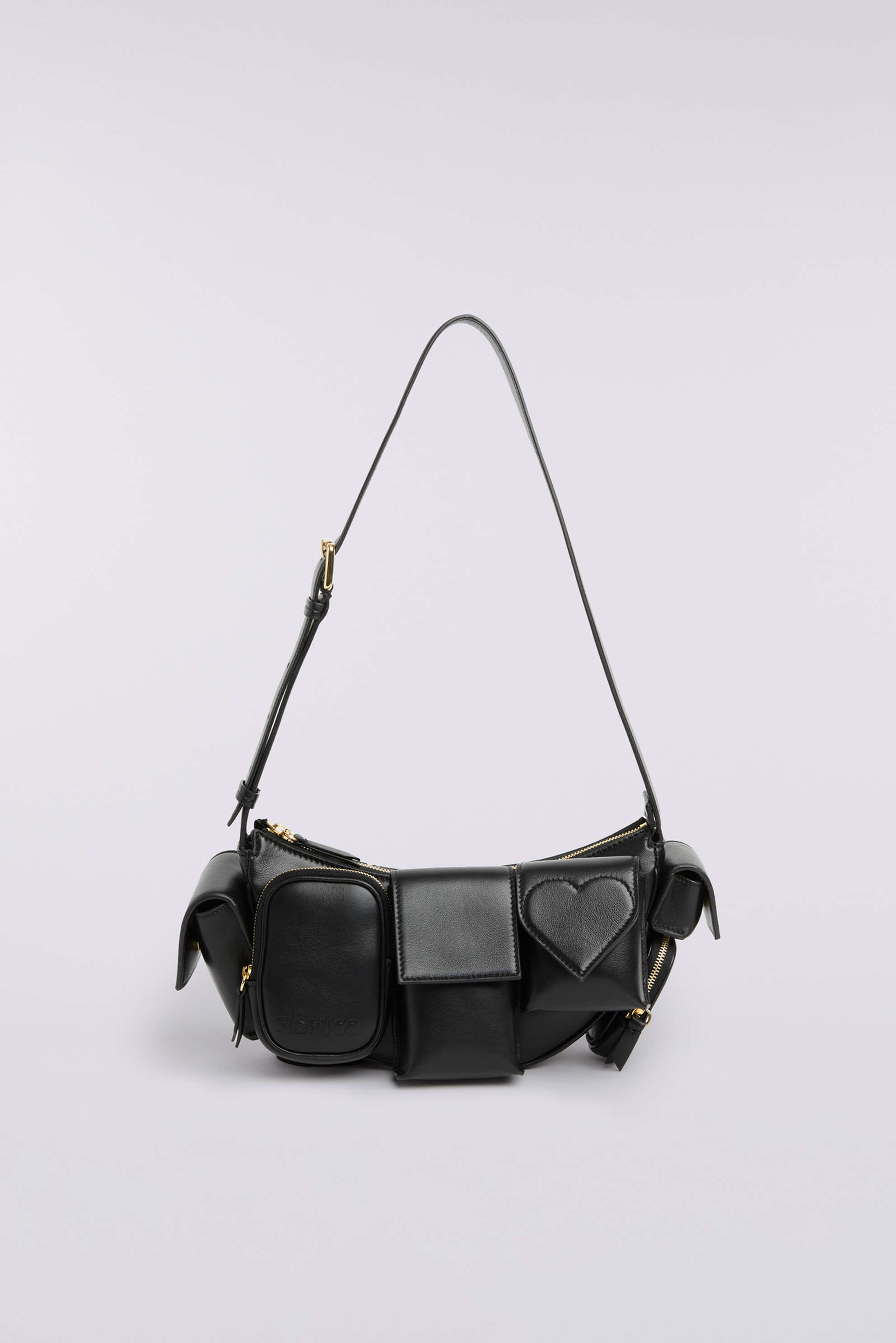 Super Pocket Leather Bag Black