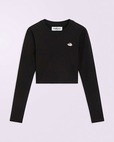 Angels Patch Long Sleeve Top Black