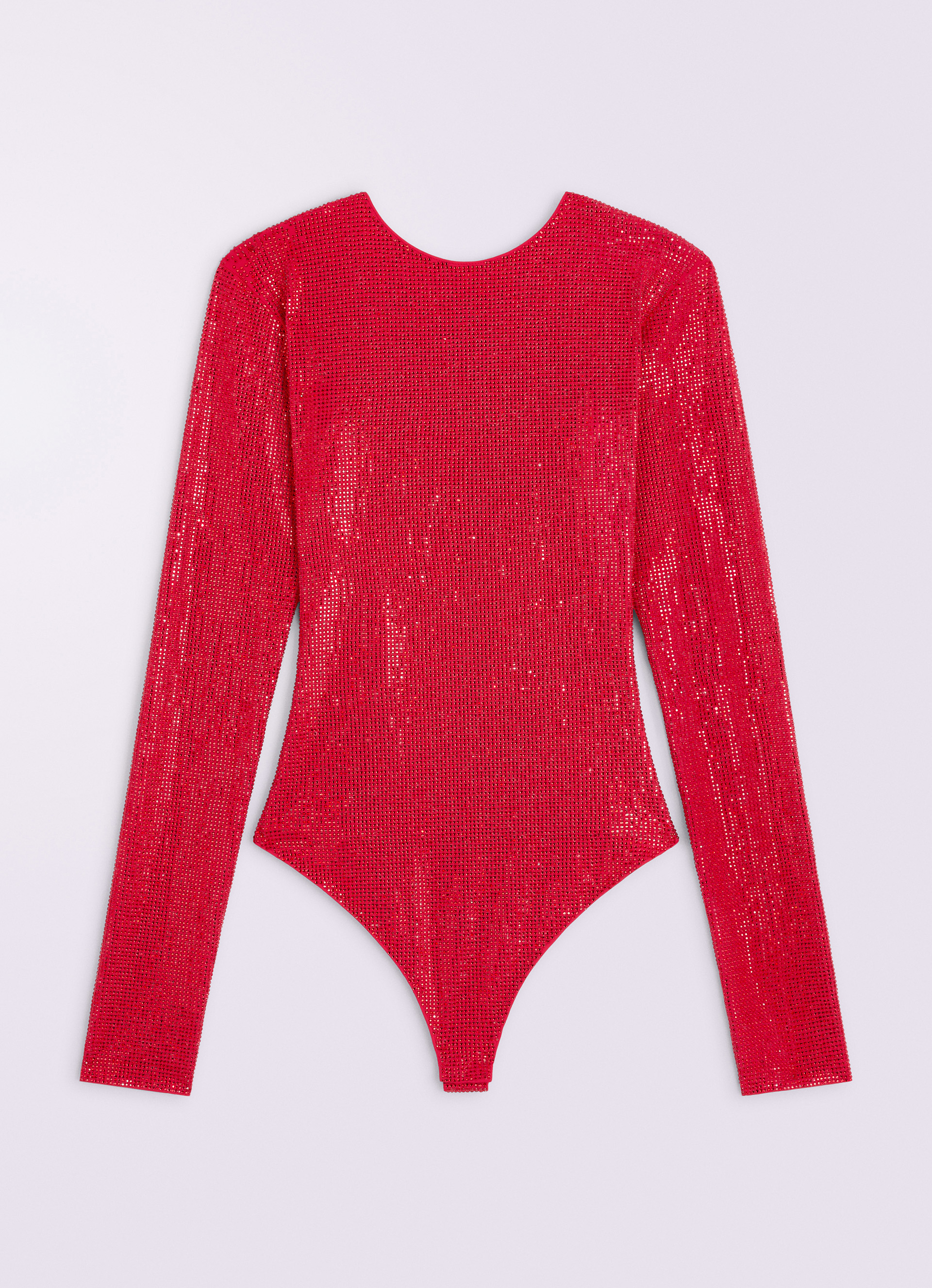 Rhinestone Bodysuit Red