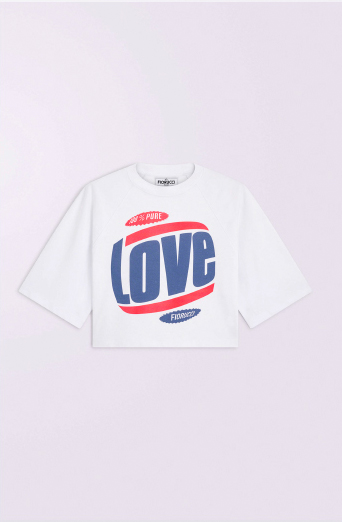 Love Graphic Crop T-Shirt White