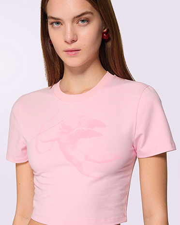 Cupid Graphic Baby T-Shirt Pink