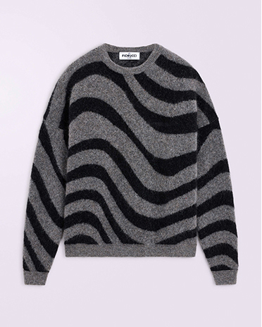 Unisex Candy Stripe Knit Jumper Black