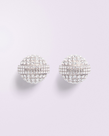 Crystal Lollipop Earrings Silver