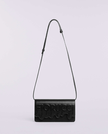 Melted Leather Bag Black