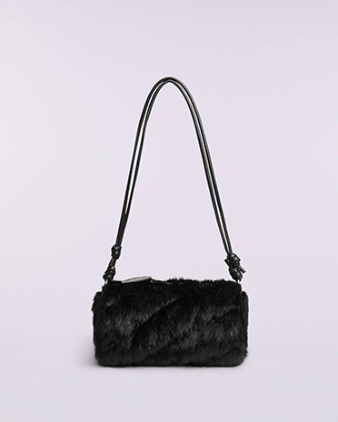 Mella Faux Fur Mini Bag Black