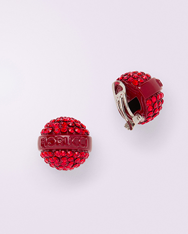 Crystal Mini Lollipop Earrings Red