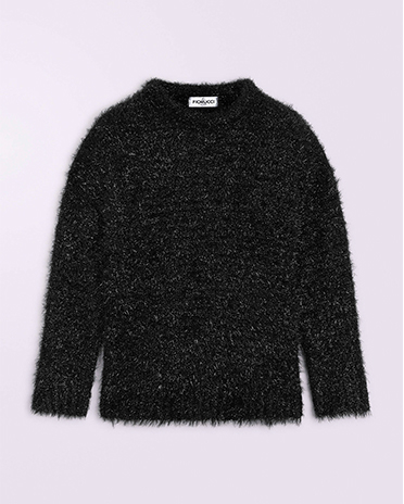 Unisex Metallic Knit Jumper Black