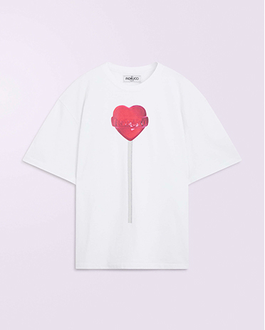 Unisex Heart Lollipop T-Shirt White