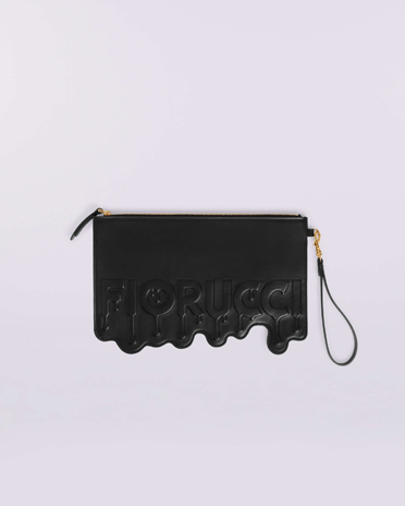 Melted Leather Pouch Black